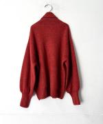 GATHER SLEEVE ALPACA KNIT TURTLE PULL OVER