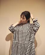 GIMGHAM MODERNIST SWIITCHING GATHER OP