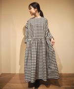 GIMGHAM MODERNIST SWIITCHING GATHER OP