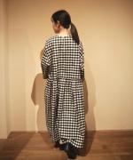 GIMGHAM MODERNIST SWIITCHING GATHER OP