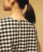 GIMGHAM MODERNIST SWIITCHING GATHER OP