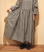 GIMGHAM MODERNIST SWIITCHING GATHER OP