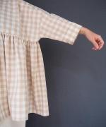 GINGHAM SWITCHING GATHER BLOUSE