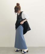 追撚ポリエステル・ツイル ラップスカート