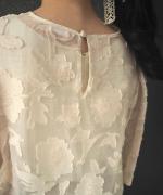 botanical cut jacquard blouse