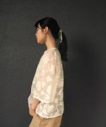 botanical cut jacquard blouse