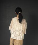 botanical cut jacquard blouse