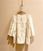 botanical cut jacquard blouse