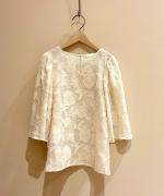 botanical cut jacquard blouse