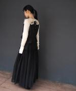 cotton silk gathers skirt