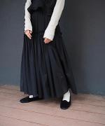 cotton silk gathers skirt