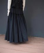 cotton silk gathers skirt