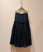 cotton silk gathers skirt