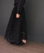 botanical cut jacquard skirt