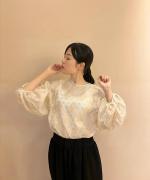 cut jacquard blouse