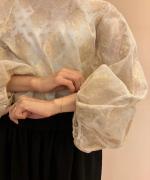cut jacquard blouse