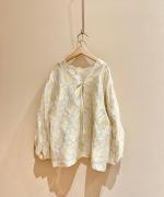 cut jacquard blouse