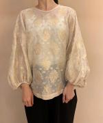cut jacquard blouse