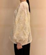 cut jacquard blouse
