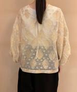 cut jacquard blouse