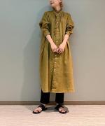 LINEN URBAN FRILL ONE PIECE