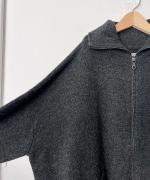 SQUARE WIDE KNIT ZIP PULL OVER