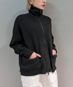 SQUARE WIDE KNIT ZIP PULL OVER