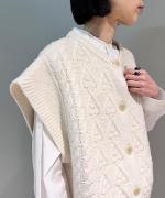 ANONYMOUS ARAN KNIT 2WAY WIDE VEST