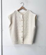 ANONYMOUS ARAN KNIT 2WAY WIDE VEST