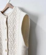 ANONYMOUS ARAN KNIT 2WAY WIDE VEST