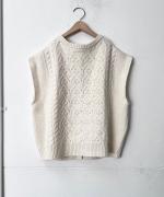 ANONYMOUS ARAN KNIT 2WAY WIDE VEST