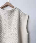 ANONYMOUS ARAN KNIT 2WAY WIDE VEST