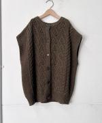ANONYMOUS ARAN KNIT 2WAY WIDE VEST