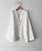 リユールリネン Vネックカーディガン
