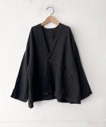 リユールリネン Vネックカーディガン