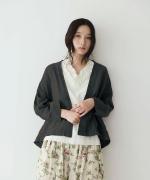 リユールリネン Vネックカーディガン