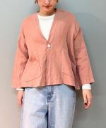 リユールリネン Vネックカーディガン