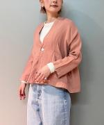 リユールリネン Vネックカーディガン