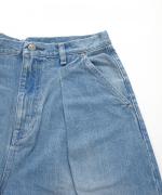 セルヴィッジデニム　ワイドタックパンツ