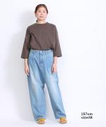 セルヴィッジデニム　ワイドタックパンツ
