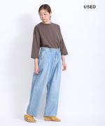 セルヴィッジデニム　ワイドタックパンツ