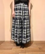 ローンチェックプリント　スカート