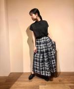 ローンチェックプリント　スカート