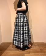 ローンチェックプリント　スカート