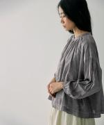 コットンローン　ピグメント加工　ブラウス
