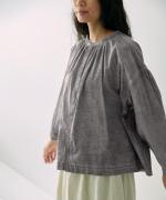 コットンローン　ピグメント加工　ブラウス