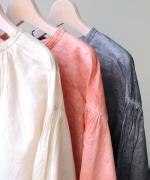 コットンローン　ピグメント加工　ブラウス