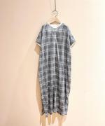 コットンシースルーチェック　ワンピース