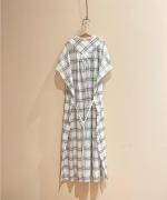コットンシースルーチェック　ワンピース