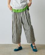 コットンリネンワッシャー無地&ストライプ　パンツ